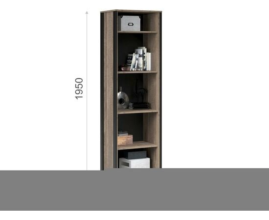 Витрина высокая «Стокгольм» 1д1в ПР, Дуб гранж песочный/Железный камень, изображение 3 | Интернет магазин мебели и декора LifeDekor