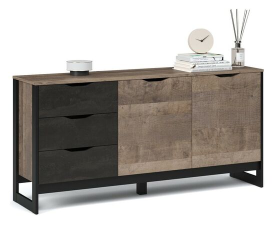 Комод «Стокгольм» 2д 3ящ, Дуб гранж песочный/Железный камень, изображение 2 | Интернет магазин мебели и декора LifeDekor