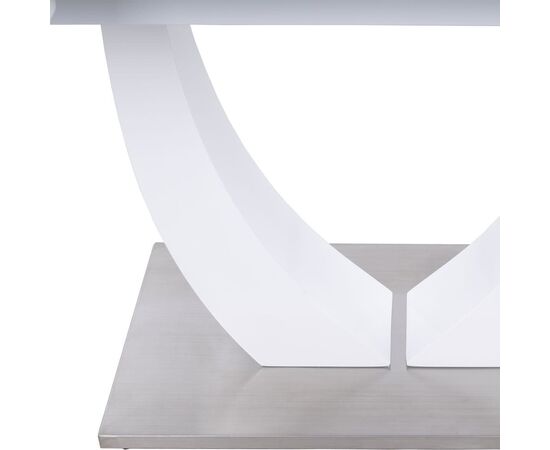 Стол обеденный раскладной T-904 Vision (1200-1500x800x760) Clear White Glass/White High Gloss (супербелое глянцевое), изображение 8 | Интернет магазин мебели и декора LifeDekor