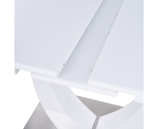 Стол обеденный раскладной T-904 Vision (1200-1500x800x760) Clear White Glass/White High Gloss (супербелое глянцевое), изображение 11 | Интернет магазин мебели и декора LifeDekor