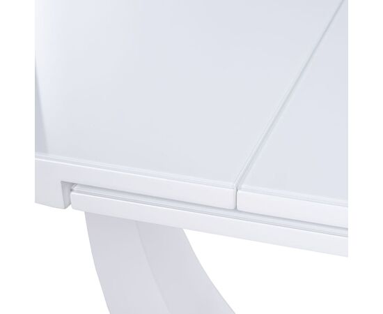 Стол обеденный раскладной T-904 Vision (1200-1500x800x760) Clear White Glass/White High Gloss (супербелое глянцевое), изображение 12 | Интернет магазин мебели и декора LifeDekor