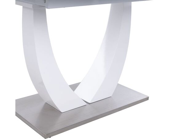 Стол обеденный раскладной T-904 Vision (1200-1500x800x760) Clear White Glass/White High Gloss (супербелое глянцевое), изображение 14 | Интернет магазин мебели и декора LifeDekor