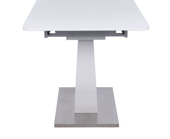 Стол обеденный раскладной T-904 Vision (1200-1500x800x760) Clear White Glass/White High Gloss (супербелое глянцевое), изображение 15 | Интернет магазин мебели и декора LifeDekor