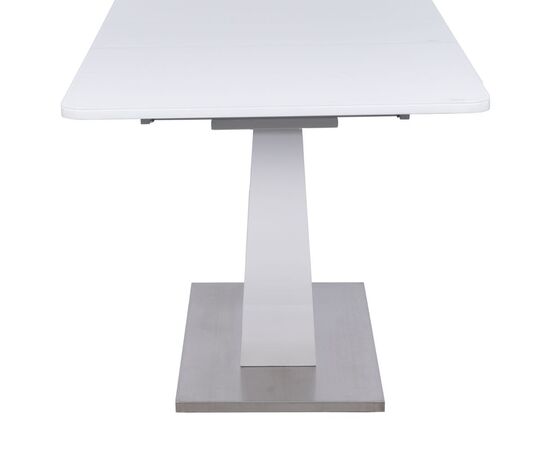 Стол обеденный раскладной T-904 Vision (1200-1500x800x760) Clear White Glass/White High Gloss (супербелое глянцевое), изображение 16 | Интернет магазин мебели и декора LifeDekor