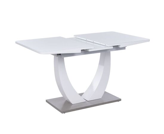 Стол обеденный раскладной T-904 Vision (1200-1500x800x760) Clear White Glass/White High Gloss (супербелое глянцевое), изображение 2 | Интернет магазин мебели и декора LifeDekor