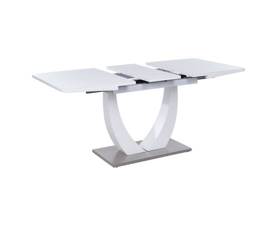 Стол обеденный раскладной T-904 Vision (1200-1500x800x760) Clear White Glass/White High Gloss (супербелое глянцевое), изображение 4 | Интернет магазин мебели и декора LifeDekor