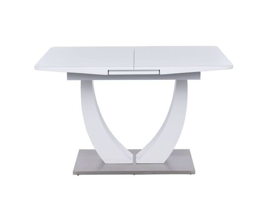 Стол обеденный раскладной T-904 Vision (1200-1500x800x760) Clear White Glass/White High Gloss (супербелое глянцевое), изображение 6 | Интернет магазин мебели и декора LifeDekor