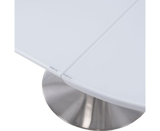 Стол обеденный раскладной T7082 (1200-1600x1200x760) WHITE белое матовое стекло/белый лак, изображение 10 | Интернет магазин мебели и декора LifeDekor