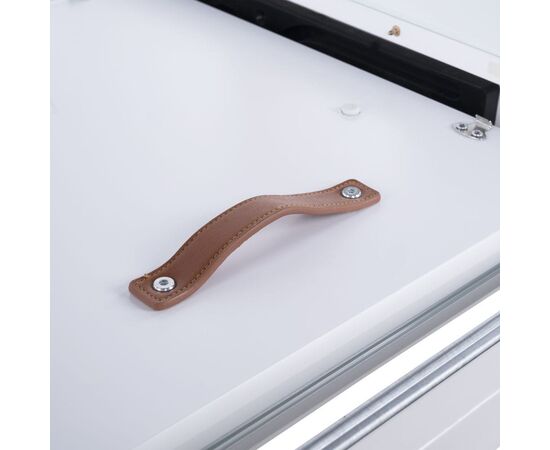 Стол обеденный раскладной T7082 (1200-1600x1200x760) WHITE белое матовое стекло/белый лак, изображение 11 | Интернет магазин мебели и декора LifeDekor