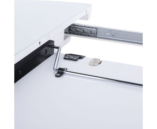 Стол обеденный раскладной T7082 (1200-1600x1200x760) WHITE белое матовое стекло/белый лак, изображение 12 | Интернет магазин мебели и декора LifeDekor