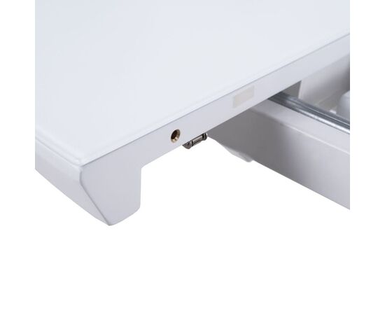 Стол обеденный раскладной T7082 (1200-1600x1200x760) WHITE белое матовое стекло/белый лак, изображение 13 | Интернет магазин мебели и декора LifeDekor