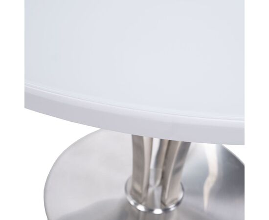 Стол обеденный раскладной T7082 (1200-1600x1200x760) WHITE белое матовое стекло/белый лак, изображение 16 | Интернет магазин мебели и декора LifeDekor