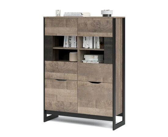 Витрина низкая «Стокгольм» 2д2в, Дуб гранж песочный/Железный камень | Интернет магазин мебели и декора LifeDekor