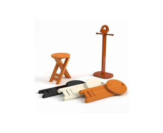 Комплект табуретов "Оливия" (стойка + 4 табурета) Белый, изображение 2 | Интернет магазин мебели и декора LifeDekor