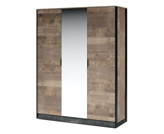 Шкаф «Стокгольм» 3дв, Дуб гранж песочный/Железный камень, изображение 2 | Интернет магазин мебели и декора LifeDekor
