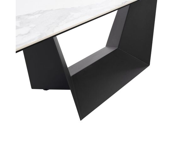 Стол обеденный раскладной T7055 Bruno (1800-2250x900x760) Ceramic (серая глянцевая керамика/черный матовый), изображение 9 | Интернет магазин мебели и декора LifeDekor