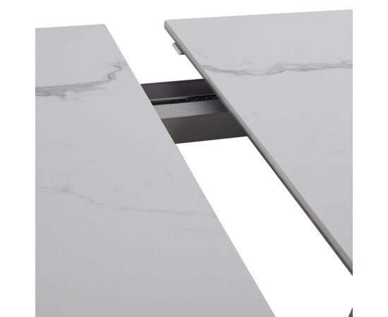 Стол обеденный раскладной T7055 Bruno (1800-2250x900x760) Ceramic (серая глянцевая керамика/черный матовый), изображение 10 | Интернет магазин мебели и декора LifeDekor