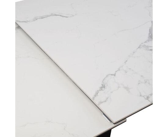 Стол обеденный раскладной T7055 Bruno (1800-2250x900x760) Ceramic (серая глянцевая керамика/черный матовый), изображение 13 | Интернет магазин мебели и декора LifeDekor