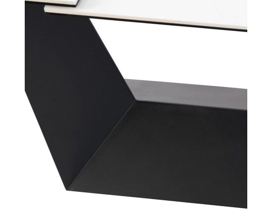 Стол обеденный раскладной T7055 Bruno (1800-2250x900x760) Ceramic (серая глянцевая керамика/черный матовый), изображение 14 | Интернет магазин мебели и декора LifeDekor