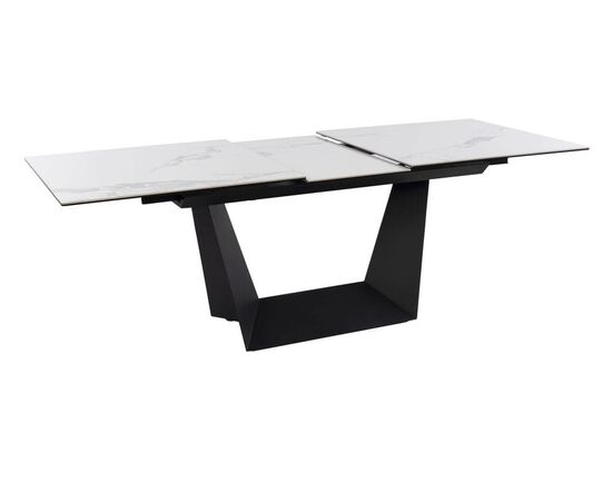 Стол обеденный раскладной T7055 Bruno (1800-2250x900x760) Ceramic (серая глянцевая керамика/черный матовый), изображение 3 | Интернет магазин мебели и декора LifeDekor