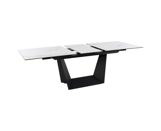 Стол обеденный раскладной T7055 Bruno (1800-2250x900x760) Ceramic (серая глянцевая керамика/черный матовый), изображение 4 | Интернет магазин мебели и декора LifeDekor