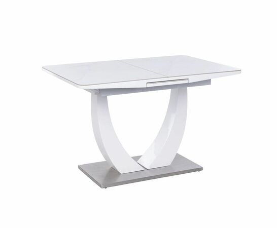 Стол обеденный раскладной T-904 Vision (1200-1500x800x760) Ceramic/Satin White Gloss, Размер стола: 1200-1500x800x760 | Интернет магазин мебели и декора LifeDekor