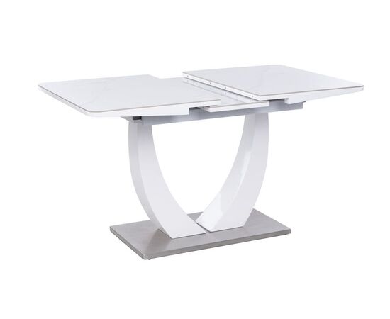Стол обеденный раскладной T-904 Vision (1200-1500x800x760) Ceramic/Satin White Gloss, Размер стола: 1200-1500x800x760, изображение 2 | Интернет магазин мебели и декора LifeDekor