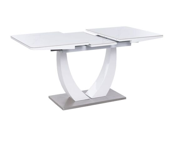 Стол обеденный раскладной T-904 Vision (1200-1500x800x760) Ceramic/Satin White Gloss, Размер стола: 1200-1500x800x760, изображение 3 | Интернет магазин мебели и декора LifeDekor