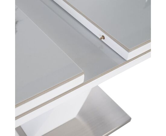 Стол обеденный раскладной T-904 Vision (1600-2000x900x760) Ceramic/Satin White Gloss (керамика / белый глянцевый сатин), Размер стола: 1600-2000x900x760, изображение 11 | Интернет магазин мебели и декора LifeDekor