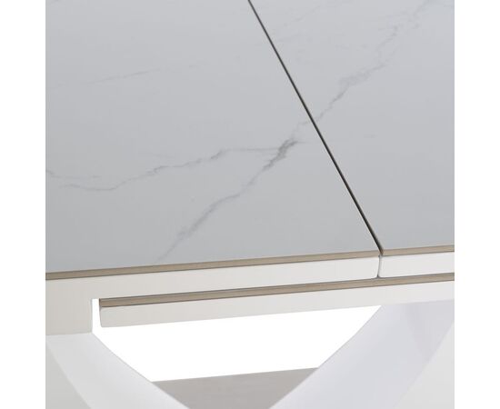 Стол обеденный раскладной T-904 Vision (1600-2000x900x760) Ceramic/Satin White Gloss (керамика / белый глянцевый сатин), Размер стола: 1600-2000x900x760, изображение 12 | Интернет магазин мебели и декора LifeDekor