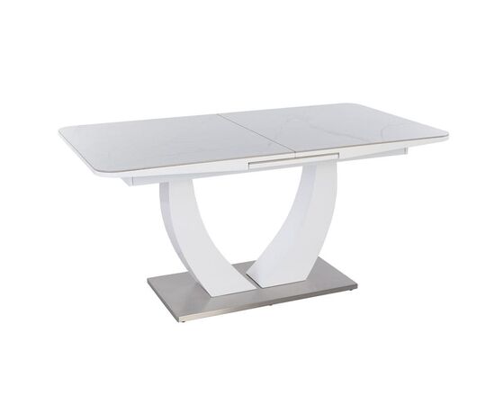 Стол обеденный раскладной T-904 Vision (1600-2000x900x760) Ceramic/Satin White Gloss (керамика / белый глянцевый сатин), Размер стола: 1600-2000x900x760 | Интернет магазин мебели и декора LifeDekor
