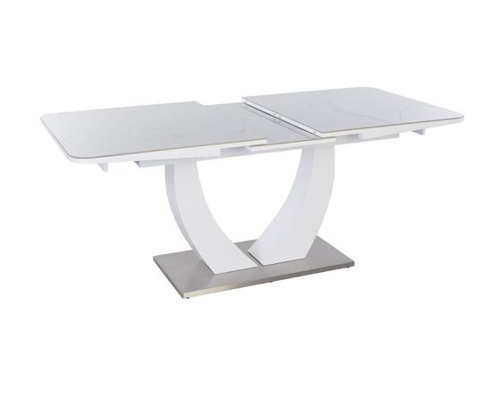 Стол обеденный раскладной T-904 Vision (1600-2000x900x760) Ceramic/Satin White Gloss (керамика / белый глянцевый сатин), Размер стола: 1600-2000x900x760, изображение 2 | Интернет магазин мебели и декора LifeDekor
