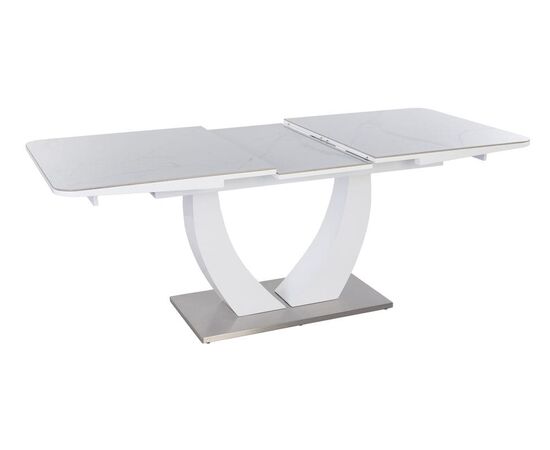 Стол обеденный раскладной T-904 Vision (1600-2000x900x760) Ceramic/Satin White Gloss (керамика / белый глянцевый сатин), Размер стола: 1600-2000x900x760, изображение 3 | Интернет магазин мебели и декора LifeDekor
