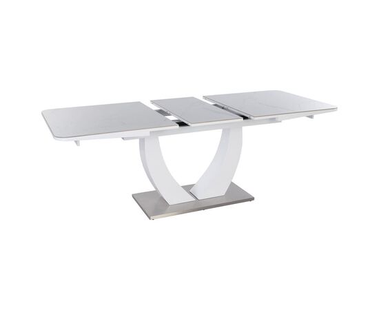 Стол обеденный раскладной T-904 Vision (1600-2000x900x760) Ceramic/Satin White Gloss (керамика / белый глянцевый сатин), Размер стола: 1600-2000x900x760, изображение 4 | Интернет магазин мебели и декора LifeDekor