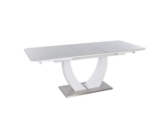 Стол обеденный раскладной T-904 Vision (1600-2000x900x760) Ceramic/Satin White Gloss (керамика / белый глянцевый сатин), Размер стола: 1600-2000x900x760, изображение 5 | Интернет магазин мебели и декора LifeDekor