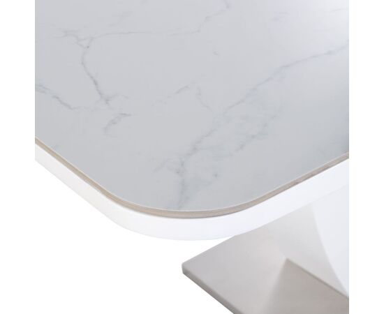 Стол обеденный раскладной T-904 Vision (1600-2000x900x760) Ceramic/Satin White Gloss (керамика / белый глянцевый сатин), Размер стола: 1600-2000x900x760, изображение 7 | Интернет магазин мебели и декора LifeDekor