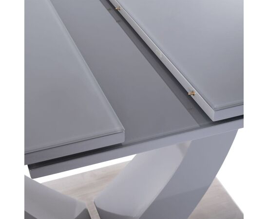 Стол обеденный раскладной T-904 Vision (1600-2000x900x760) Satin Light Grey (Серое глянцевое стекло), изображение 13 | Интернет магазин мебели и декора LifeDekor
