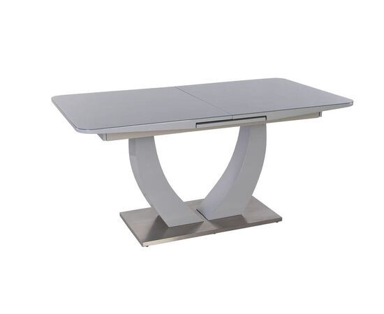 Стол обеденный раскладной T-904 Vision (1600-2000x900x760) Satin Light Grey (Серое глянцевое стекло) | Интернет магазин мебели и декора LifeDekor