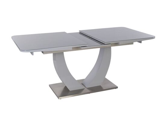Стол обеденный раскладной T-904 Vision (1600-2000x900x760) Satin Light Grey (Серое глянцевое стекло), изображение 2 | Интернет магазин мебели и декора LifeDekor