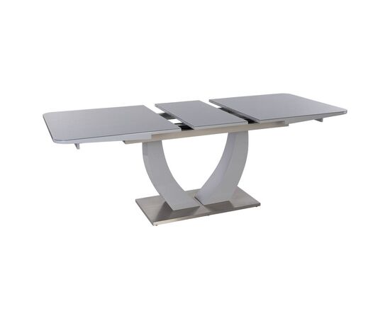 Стол обеденный раскладной T-904 Vision (1600-2000x900x760) Satin Light Grey (Серое глянцевое стекло), изображение 4 | Интернет магазин мебели и декора LifeDekor