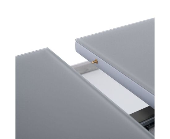 Стол обеденный раскладной T-910 (1400-1800x850x760) Light Grey (серое матовое стекло/серый лак), изображение 4 | Интернет магазин мебели и декора LifeDekor