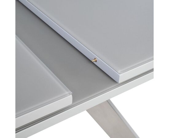 Стол обеденный раскладной T-910 (1400-1800x850x760) Light Grey (серое матовое стекло/серый лак), изображение 5 | Интернет магазин мебели и декора LifeDekor