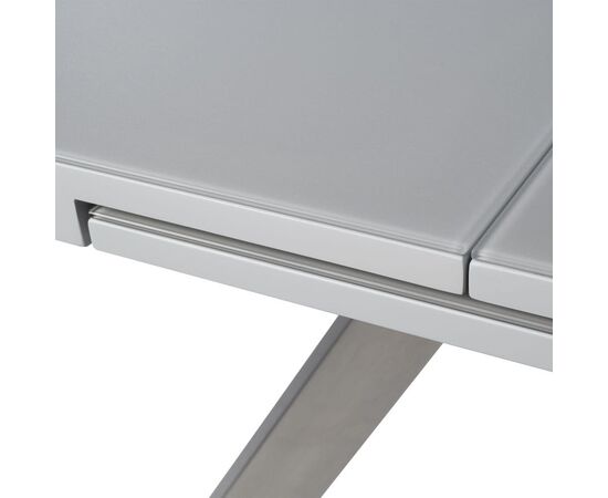 Стол обеденный раскладной T-910 (1400-1800x850x760) Light Grey (серое матовое стекло/серый лак), изображение 6 | Интернет магазин мебели и декора LifeDekor
