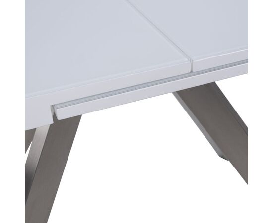 Стол обеденный раскладной T-910 (1400-1800x850x760) White (белое матовое стекло/белый лак), изображение 10 | Интернет магазин мебели и декора LifeDekor