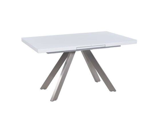Стол обеденный раскладной T-910 (1400-1800x850x760) White (белое матовое стекло/белый лак) | Интернет магазин мебели и декора LifeDekor