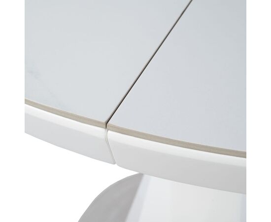 Стол обеденный раскладной T7067 Neo (1000-1300x1000x760) Ceramic (глянцевый мрамор керамика/белый глянцевый), изображение 8 | Интернет магазин мебели и декора LifeDekor