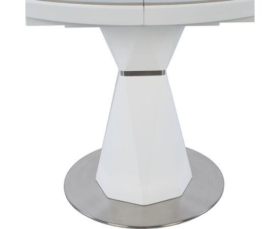 Стол обеденный раскладной T7067 Neo (1000-1300x1000x760) Ceramic (глянцевый мрамор керамика/белый глянцевый), изображение 10 | Интернет магазин мебели и декора LifeDekor