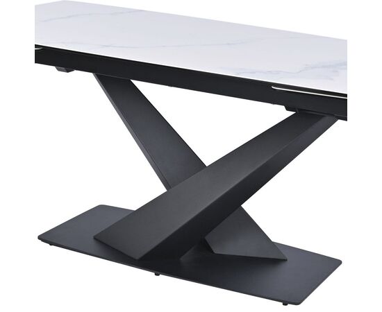 Обеденный раскладной стол T7451C Plazza (1600-2400x900x760) Carrara/Black, изображение 10 | Интернет магазин мебели и декора LifeDekor