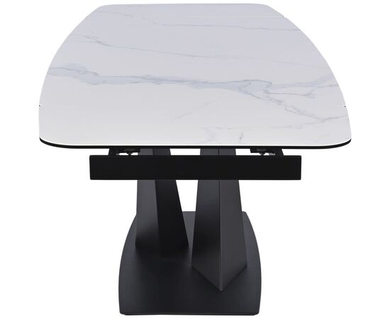 Обеденный раскладной стол T7451C Plazza (1600-2400x900x760) Carrara/Black, изображение 11 | Интернет магазин мебели и декора LifeDekor