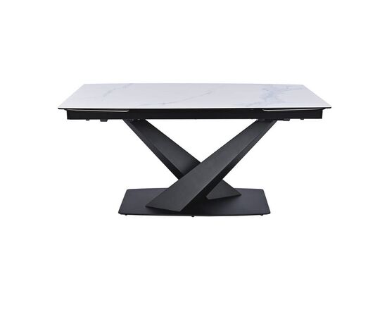 Обеденный раскладной стол T7451C Plazza (1600-2400x900x760) Carrara/Black, изображение 12 | Интернет магазин мебели и декора LifeDekor